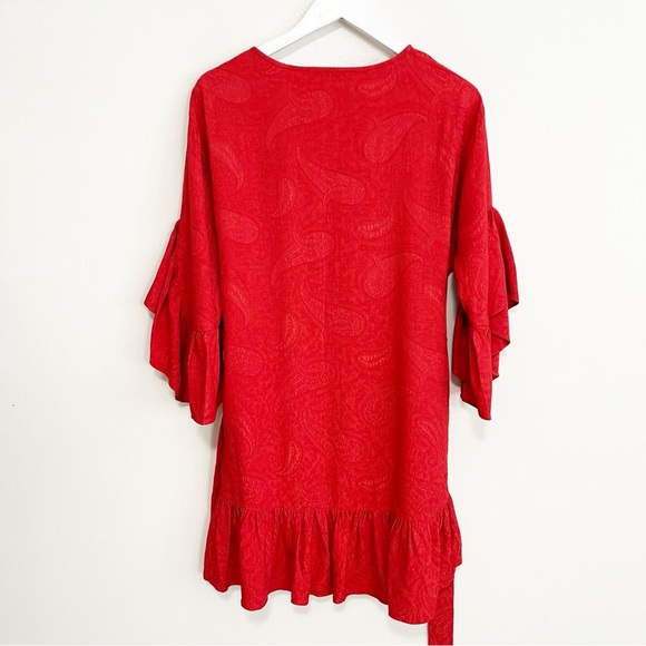 Maje Red Ruffled Mini Dress - Picture 9 of 13